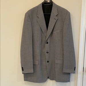 Chaps Ralph Lauren Black and White Checkered Blazer